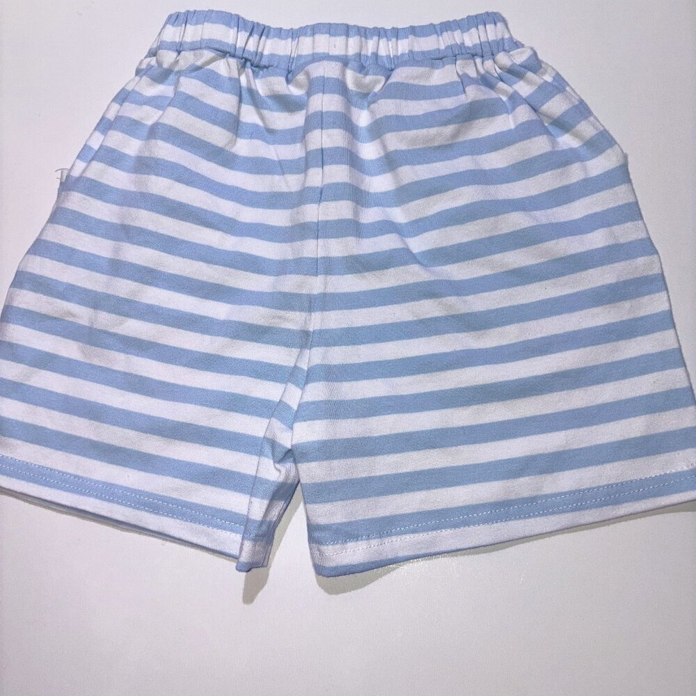 Stitchy Fish Pima Blue White Stripe Shorts size 7
